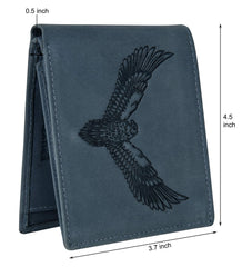 URBAN FOREST Zeus RFID Blocking Leather Wallet for Men, S, RFID - Vintage Blue