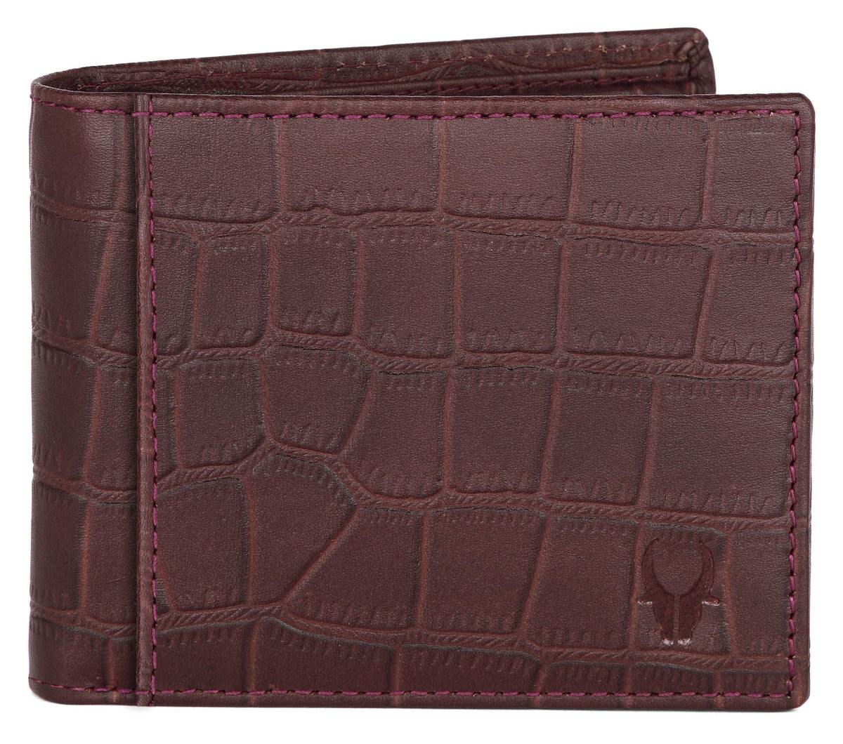 WildHorn Men Leather Wallet for Men Men's Wallet - MAROON CROCO