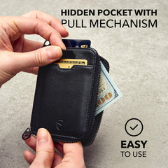 Vaultskin Notting Hill zip wallet with RFID protection (Black)