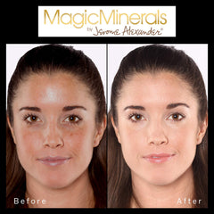 MagicMinerals by Jerome Alexander (Medium), Mineral Powder Foundation Set with Mirror Compact, Lash Extending Mascara, Professional Stubby Brush & Blending Sponge