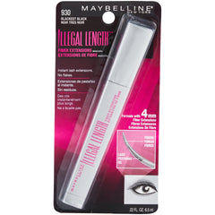 Maybelline Illegal Length Fiber Extensions Washable Mascara, Blackest Black, 0.22 fl. oz.