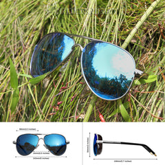 ROCKNIGHT Polarized Aviator Sunglasses for Men Women Metal Flat Top Sunglasses lightweight Driving UV400 Outdoor 58mm