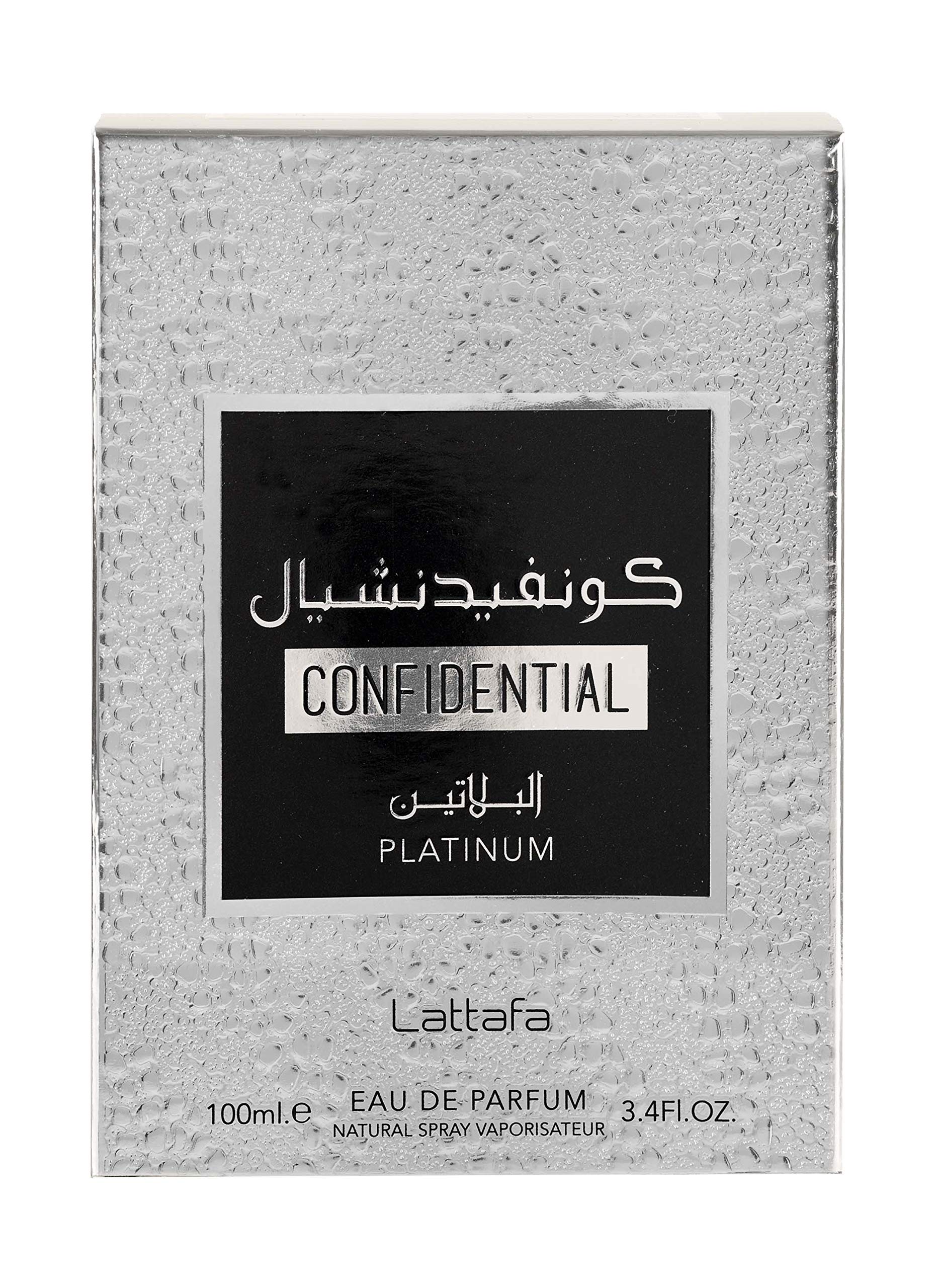 Lattafa Confidential Platinum Eau de Parfum For Unisex, 100 ml