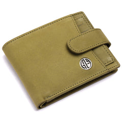 HAMMONDS FLYCATCHER Genuine Leather Wallet for Men - RFID Protected Leather Purse for Men, Money Purse for Men - 5 Card Slots, Coin Pocket, Hidden Pockets, Metal Snap Button - Moss Green
