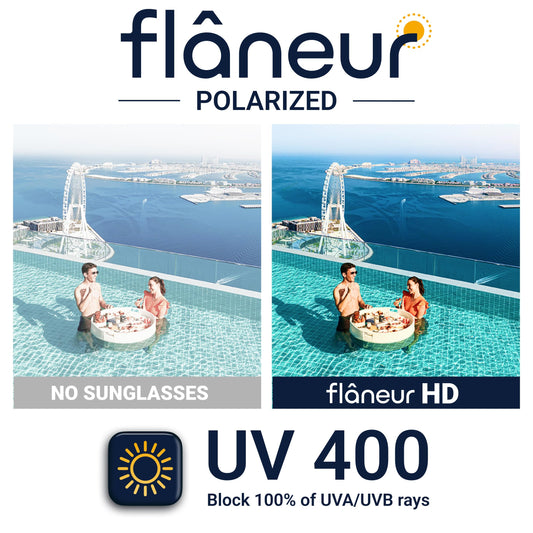 Flaneur Stylish Polarized Sunglasses for Women & Men Square-Frame - UV Protection, Lightweight, Scratch-Resistant, Trendy Eyewear & Accessories for Ladies UV400