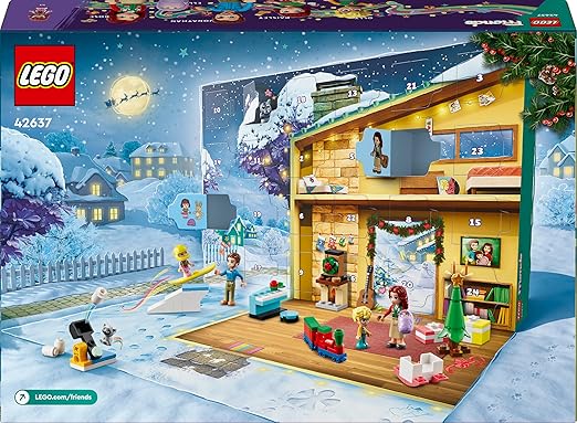 LEGO Friends Advent Calendar 2024, Christmas Countdown Toy for Kids with 24 Surprises Including 5 Mini-Doll Characters and 3 Animal Figures, Themed Gift Idea for 6 Plus Year Old Girls & Boys 42637