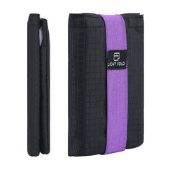 LIGHT FOLD Slim Minimalist Wallets for Men Trifold Nylon Card Holder Men's Wallet Ultra Thin & Stylish Design Front Pocket Wallet with RFID Blocking Hold Up to 12 Cards & Cash, Purple, One size
