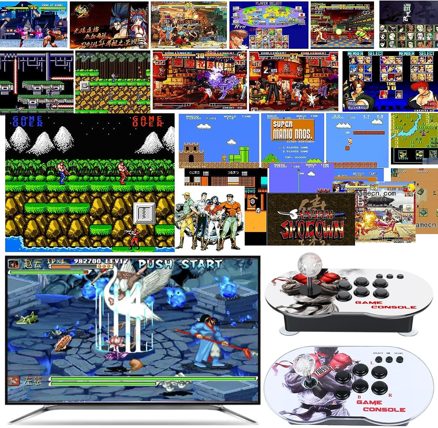 Beauenty Pandora Box HD 4K arcade controller Joystick 10000+ Games Game Console HDMI-64G 2 Player Game compatible 3D Dual Controller Joystick Game Player for PS1 (M9)