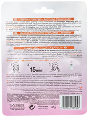 Garnier Tissue Mask for Face, Super Hydrating and Soothing, With Camomile & Hyaluronic Acid, For Dry And Sensitive Skin, SkinActive Hydra Bomb, 28g