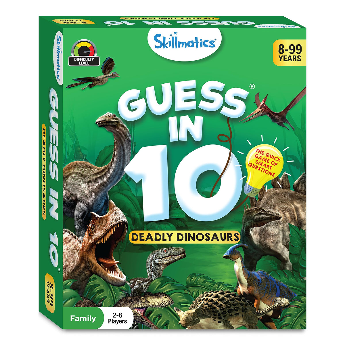 Skillmatics Card Game : Guess In 10 Deadly Dinosaurs | Gifts For Ages 8 And Up | Super Fun For Travel & Family Game Night