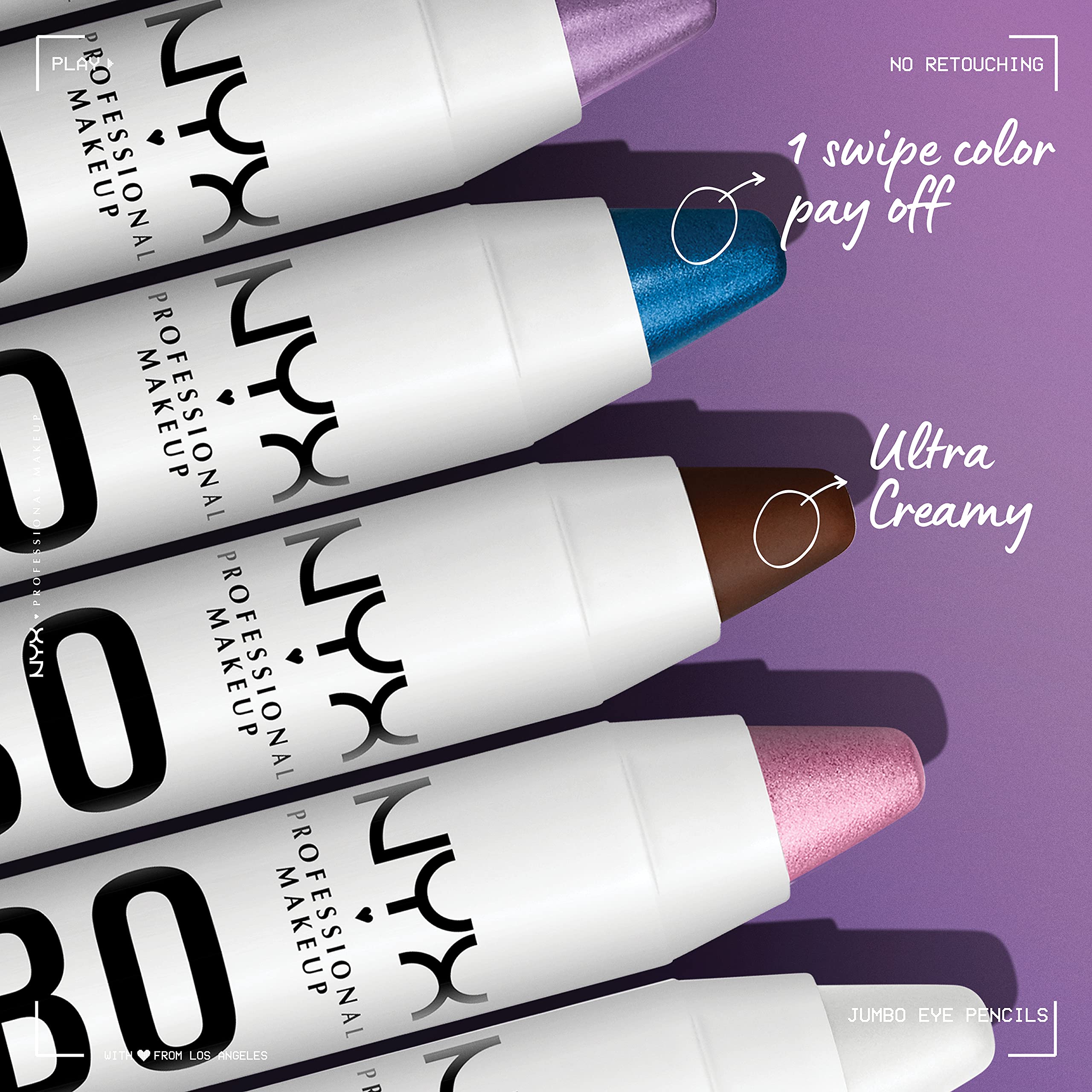 NYX PROFESSIONAL MAKEUP Jumbo Eye Pencil, Blendable Eyeshadow Stick, Eyeliner Pencil & Highlighter, No Pulling, Tugging or Fading, Cruelty Free - Shade: Milk