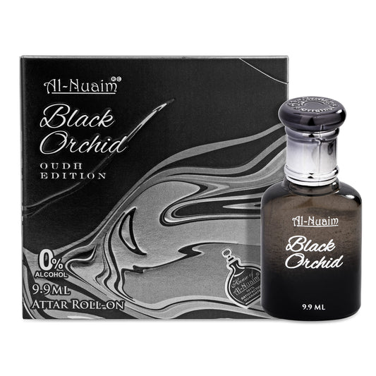 Al Nuaim Amer Series | Black Orchid Alcohol Free Unisex Attar - 9.9ml | Concentrated Perfume Oil | Premium-Grade Oriental Attar | Long Lasting Fragrance