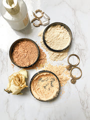 Vasanti Cosmetics Lotus Brightening Powder - Loose Face Powder 300V (Warm Peachy Honey - Medium to Golden Skintones) - Hypoallergenic, Full Coverage Non-Ashy and Instantly Brightens Under Eyes