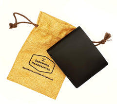 SHERWOOD HANDCRAFTED Men’s Leather Wallet Handmade Genuine Leather Men’s Wallet (Black)