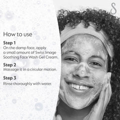 Swiss Image Soothing Face Wash Gel Cream 200 ml | Cleanses, Soothes & Comforts Skin | Calms Irritation & Reduces Redness | For Normal to Dry Skin | For Men & Women| Swiss Made
