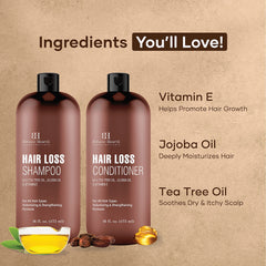 Botanic Hearth Hair Loss Shampoo and Conditioner For Hair Growth Volumizing & Thicking Formula With Biotin , Tea Tree, Jojoba & Vitamin E Sulphate Free Hair Care Set 473ml x 2