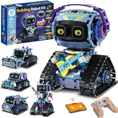 Sillbird Robot Building Kit with Remote Control STEM Gifts for Kids Boys Ages 8-12, Coding Robotic Technic Creative Toys for Birthday Build 5in1 Model with 469 Pieces
