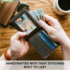 Stay Fine Wallets For Men RFID Blocking | Mens Leather Bifold Wallet | Genuine Leather | Extra Capacity | By, Brown, one size fits all, Classic