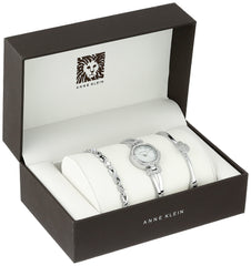 Anne Klein Women's Premium Crystal Accented Bangle Watch and Bracelet Set