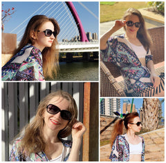 FEISEDY Women Polarized Sunglasses 100% UV400 Vintage Square Sun Glasses Outdoor Driving Fashion Shades for Women B2526