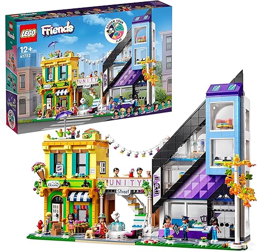 LEGO Friends Downtown Flower and Design Stores 41732 Building Blocks Toy Set; Toys for Boys, Girls, and Kids (2,010 Pieces)