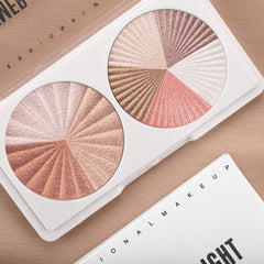 NALACAL Highlighter Makeup Palette, 8 Shades Lasting Shimmer Glow Blush Powder Contour Palette, Facial Bronzers Illuminator Baked Contour Shadow Palette - Waterproof Cruelty Free (Light)