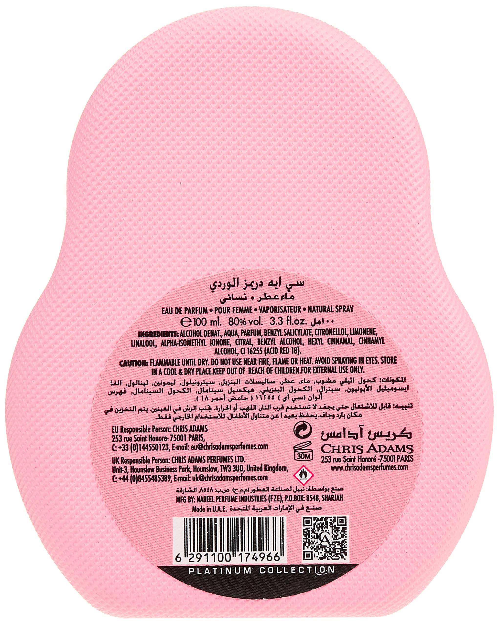 Chris Adams Perfumes Dreamz Pink Eau De Perfume For Women, 100 ml