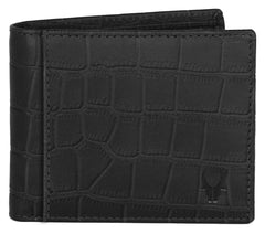 WildHorn Men Leather Wallet for Men Men's Wallet - BLACK CROCO