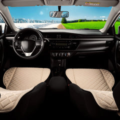 IVICY Linen Car Seat Cover for All Seasons Soft & Breathable Front Premium Covers with Non-Slip Protector Universal Fits Most Automotive, Van, SUV, Truck - 1 Unit