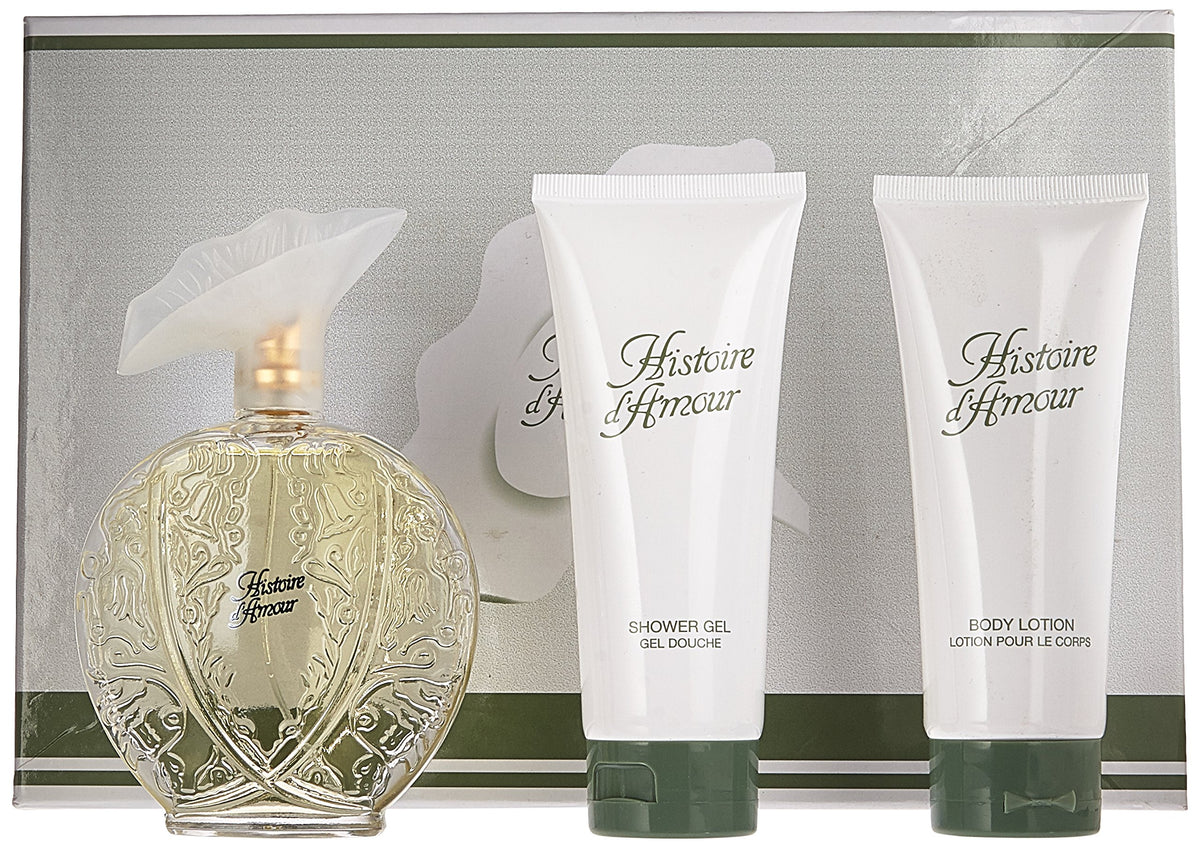 Histoire DAmour by Aubusson for Women - 3 Pc Gift Set 3.4oz EDT Spray, 3.4oz Body Lotion, 3.4oz Shower Gel