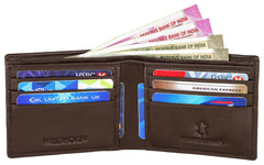 WildHorn® RFID Protected Genuine Leather Wallet for Men's - Brown-WH2083
