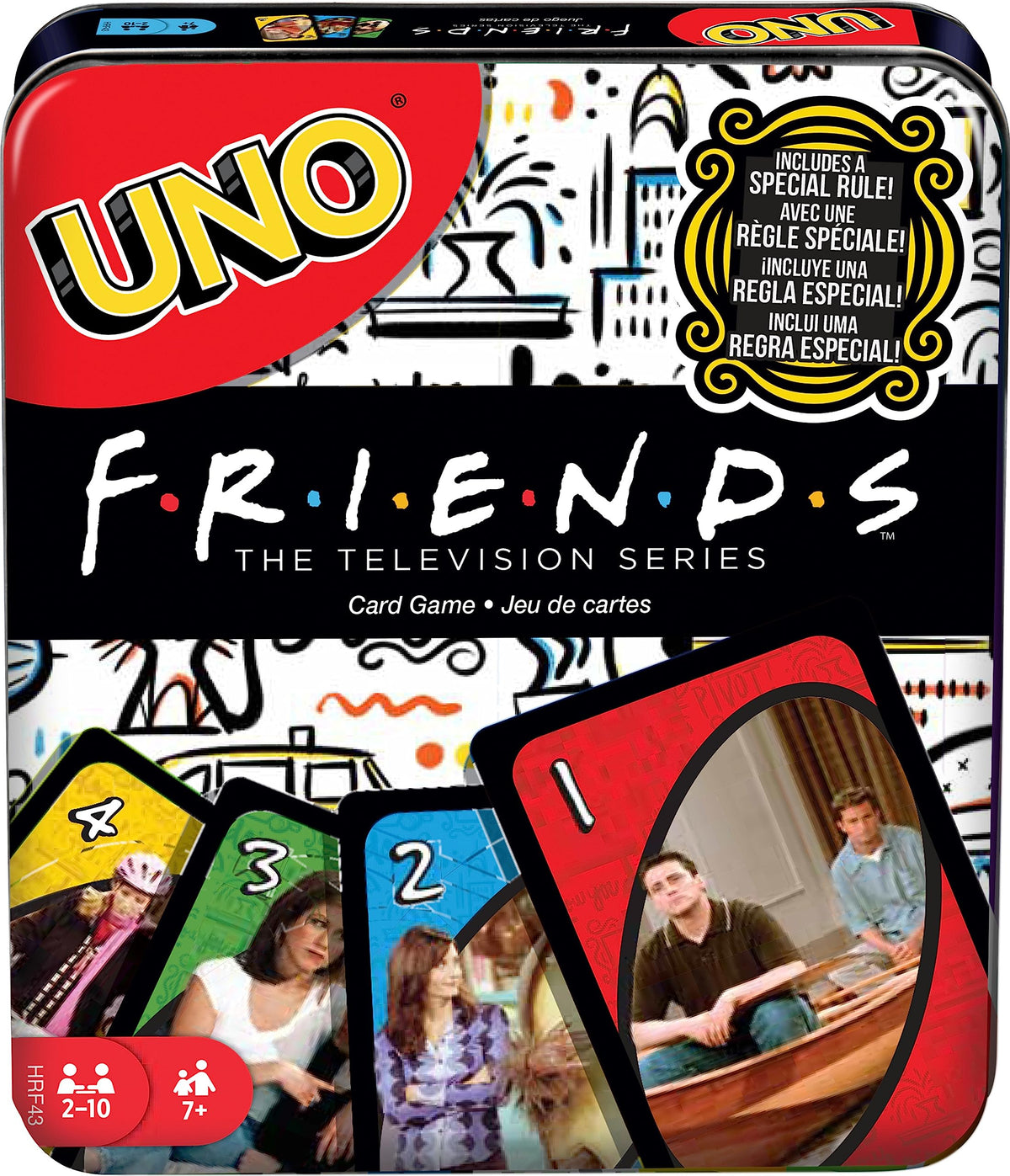Mattel Games UNO Friends Card Game for Family Night Featuring Tv Show Themed Graphics and a Special Rule for 2-10 Players (Amazon Exclusive)