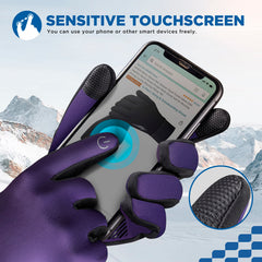 SIMARI Winter Gloves Men Women Touch Screen Glove Cold Weather Warm Gloves Freezer Work Gloves Suit for Running Driving Cycling Working Hiking 102 - Plum