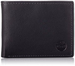 Timberland Men's Wellington RFID Leather Bifold Wallet Trifold Wallet - Black