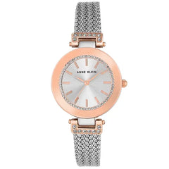 Anne Klein Womens 30mm Stainless Steel Mesh Bracelet Watch, Elegant and Durable Design