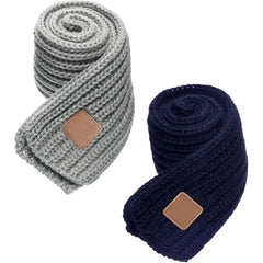 ZDWQFA 2-Pack Kids Winter Knit Scarves Warm Neck Warmers for Toddlers, Boys & Girls