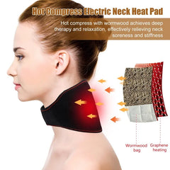 Bottlepic USB Electric Neck Heating Pad – Hot Compress Therapy Brace for Stiffness & Soreness Relief With 3 Temperature Levels and Timer Settings
