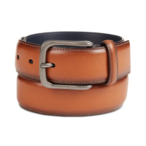 Original Penguin Men's Burnished Bird Leather Belt - Luggage