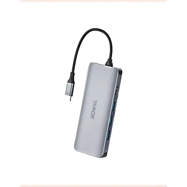 Mowsil USB-C 12-in-1 Hub, Type C to USB 2.0 x 3, USB 3.0 x 3, HDMI, Type-C, SD, Micro SD, RJ45, Stereo, Aluminium Shell