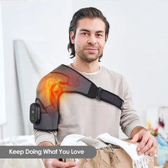 Dearbeauty Cordless Heated Shoulder Wrap with Massage - 3 Heat & Vibration Settings - Grey