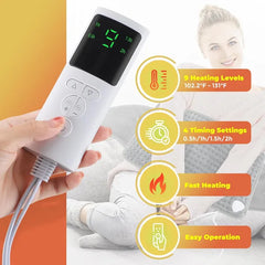MS.DEAR Electric Heating Pad - 12" x 50" for Back, Neck, Shoulders & Legs with 9 Heat Settings, Auto Shut-Off - Gray
