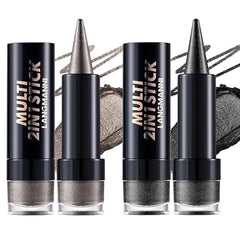 LANGMANNI 4Pcs Pointed Eyeshadow Stick,Dual End Design with Creamy Gel,Long Lasting Multi Use Colorful Eyeliner Pencils,Perfect for Girls Daily Eye Makeup