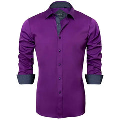 Alimens & Gentle Mens Stretch Cotton Business Shirt Long Sleeve Wrinkle-Free Dress Shirt