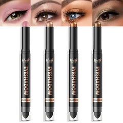 LANGMANNI 4Colors Dual Ended Cream Eyeshadow Stick Set Silky Smooth, Waterproof & Transfer Proof, Built in Blender Brush, All Day Matte & Shimmer Wear Eye Makeup