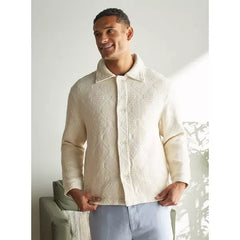 Jacquard Better Cotton Shacket - Cream