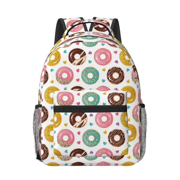 Rocae Colorful Donuts for Comfortable Student Backpack - Lightweight ,Durable School Bag Ideal for Middle School, High School, and College