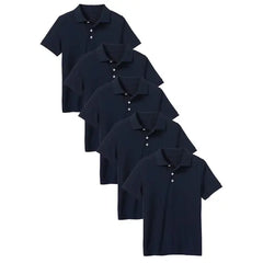 5-Pack School Uniform Tagless Polo Tshirt for Little Boys & Big Boys