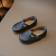 Toddler/Kids Girl Casual Style Solid Color Buckle Leather Shoes