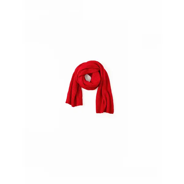 PATPAT Matching Christmas Scarf Red Ribbed Knit Scarf for Kid