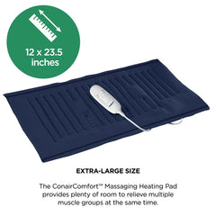 Conair Comfort 11.5" x 24" Massaging Heating Pad, Soothing Heat and Massage